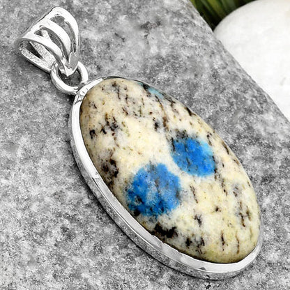 Natural K2 Blue - Azurite In Quartz Pendant P-1002 SDP108111