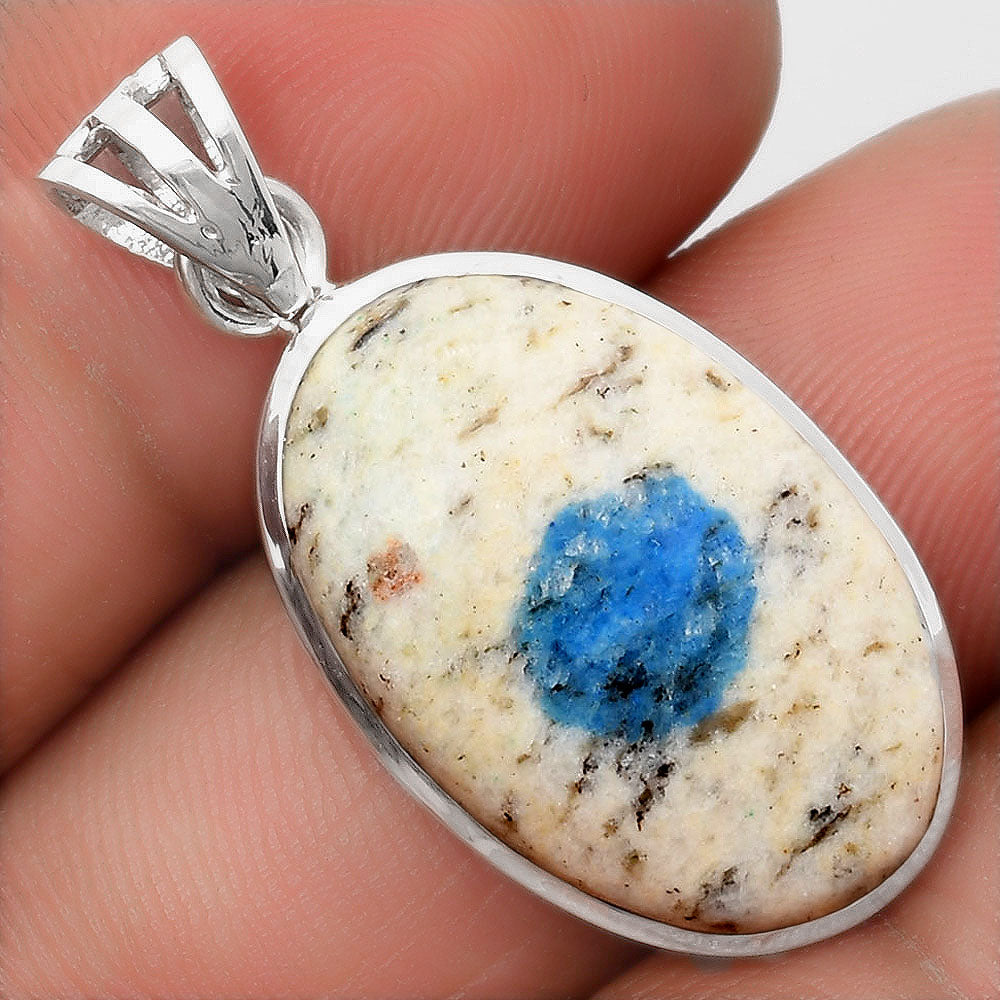 Natural K2 Blue - Azurite In Quartz Pendant P-1002 SDP108112