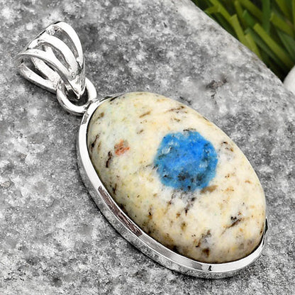 Natural K2 Blue - Azurite In Quartz Pendant P-1002 SDP108112