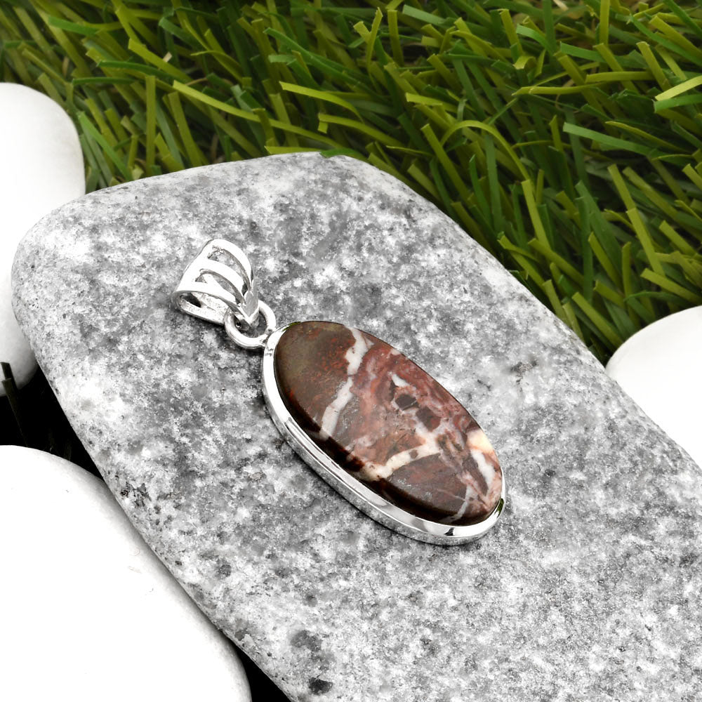 Natural Coffee Zebra Jasper Pendant P-1002 SDP108129