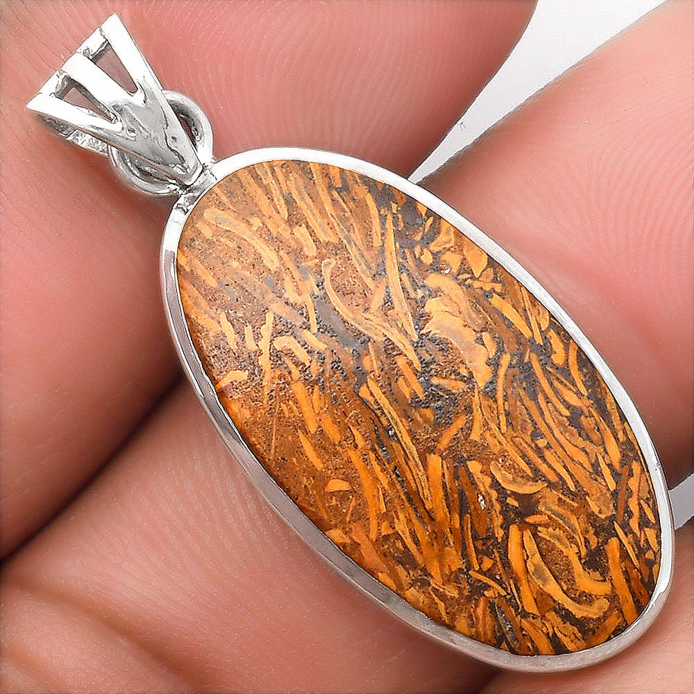 Natural Coquina Fossil Jasper - India Pendant P-1002 SDP108146