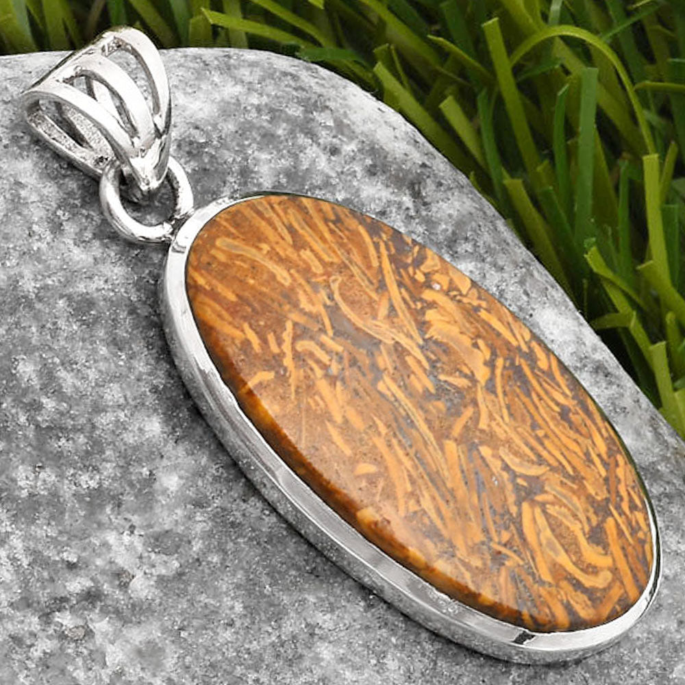 Natural Coquina Fossil Jasper - India Pendant P-1002 SDP108146