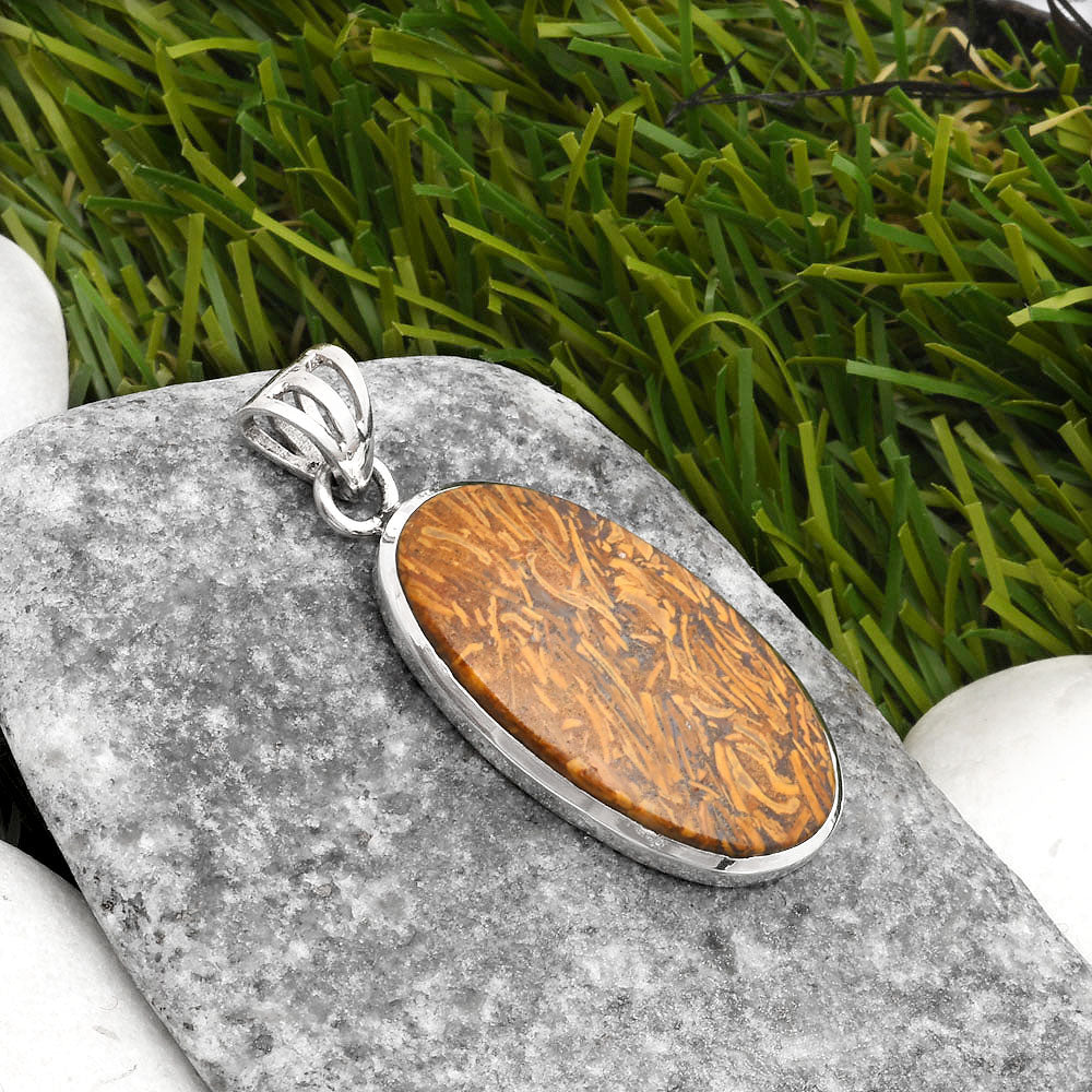 Natural Coquina Fossil Jasper - India Pendant P-1002 SDP108146