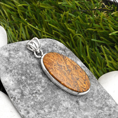 Natural Coquina Fossil Jasper - India Pendant P-1002 SDP108146