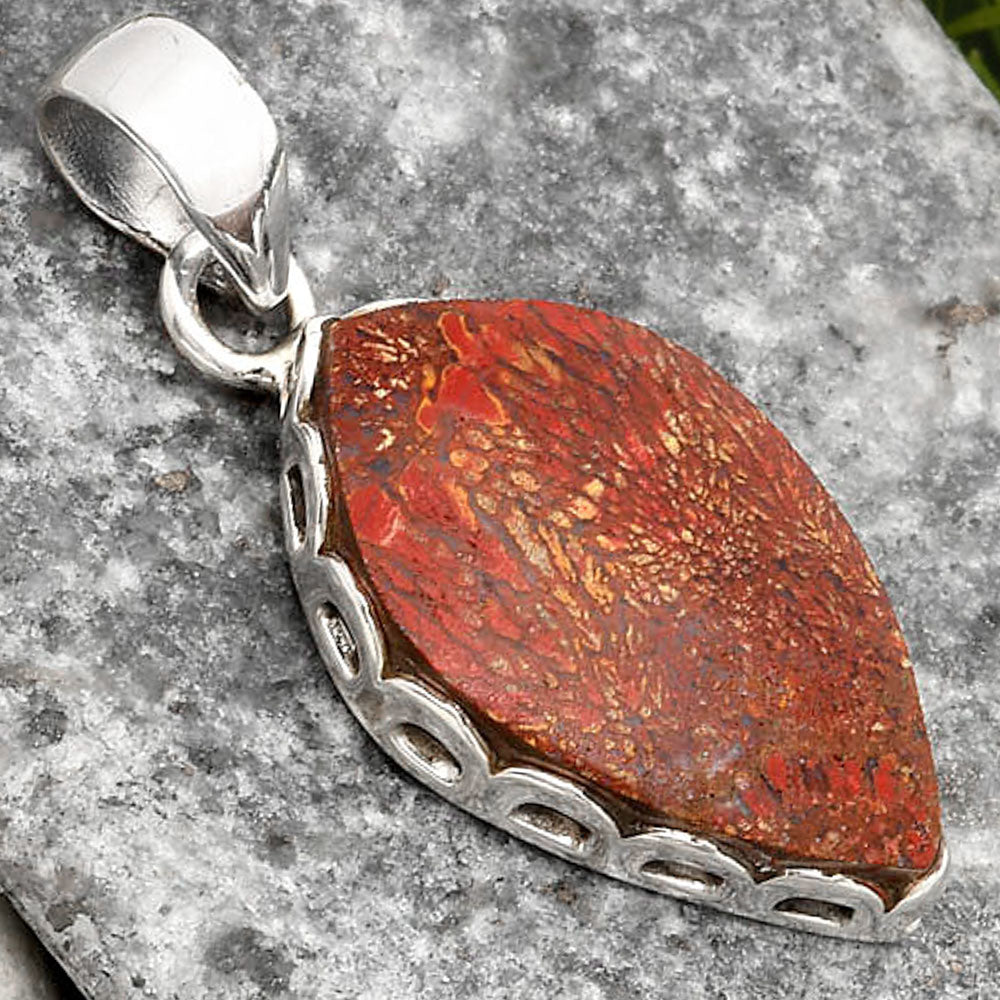 Natural Red Moss Agate Pendant P-1637 SDP108175