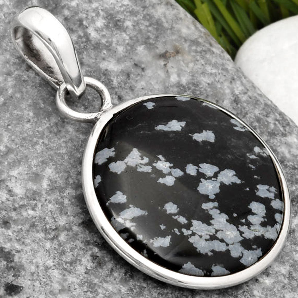 Natural Snow Flake Obsidian Pendant P-1001 SDP108190