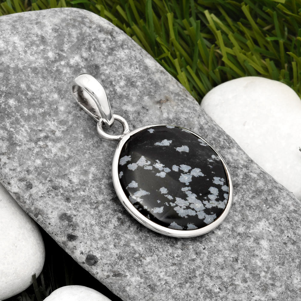Natural Snow Flake Obsidian Pendant P-1001 SDP108190