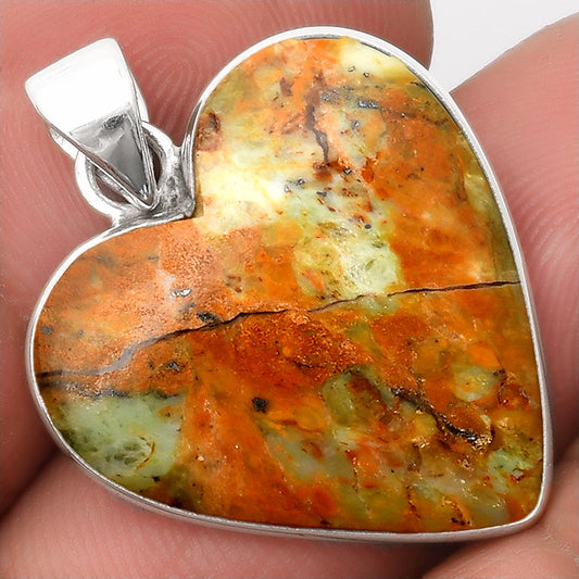 Heart Natural Chrome Chalcedony Pendant P-1043 SDP108233