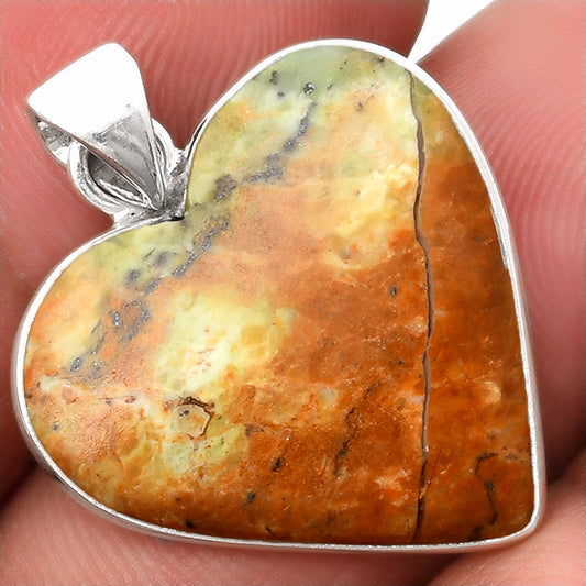 Heart Natural Chrome Chalcedony Pendant P-1043 SDP108252
