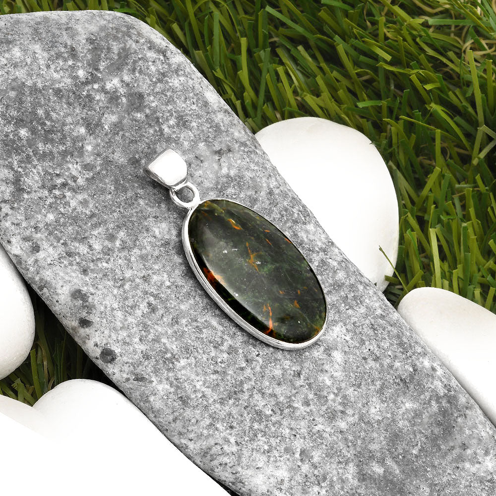 Natural Turkish Rainforest Chrysocolla Pendant P-1001 SDP108385