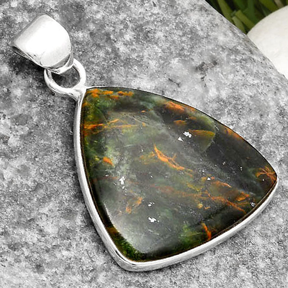 Natural Turkish Rainforest Chrysocolla Pendant P-1001 SDP108399