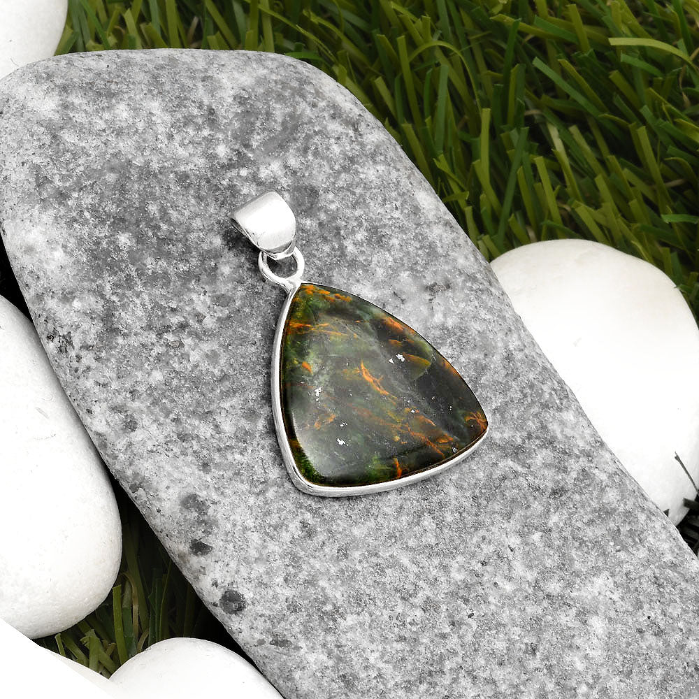 Natural Turkish Rainforest Chrysocolla Pendant P-1001 SDP108399