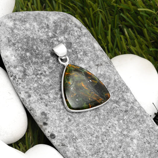 Natural Turkish Rainforest Chrysocolla Pendant P-1001 SDP108399