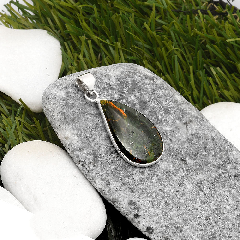 Natural Turkish Rainforest Chrysocolla Pendant P-1001 SDP108437