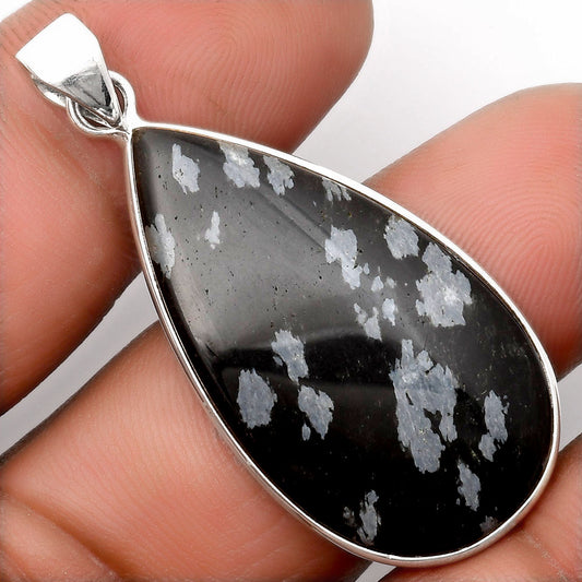 Natural Snow Flake Obsidian Pendant P-1001 SDP108447