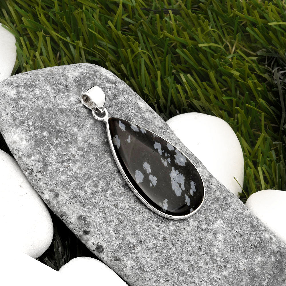 Natural Snow Flake Obsidian Pendant P-1001 SDP108447