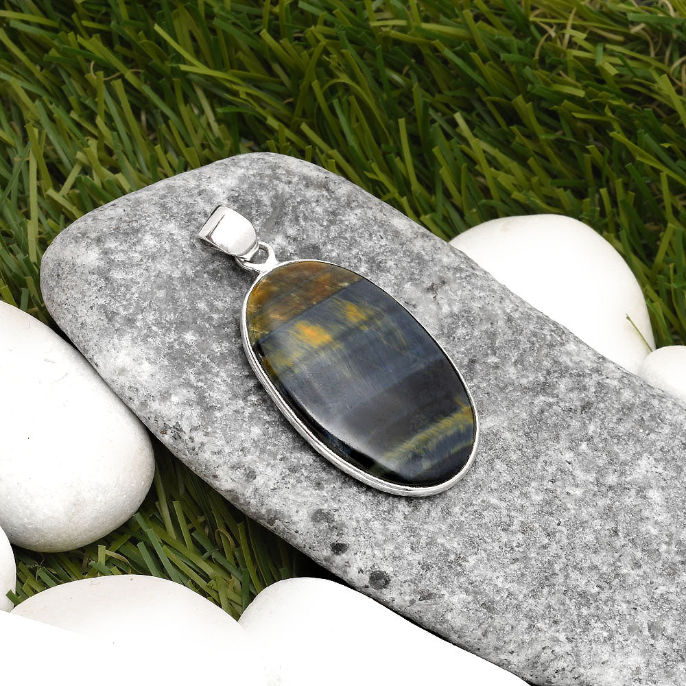 Natural Blue Tiger Eye Pendant P-1001 SDP108715