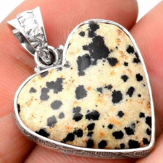 Heart Natural Dalmatian Pendant P-1043 SDP108785