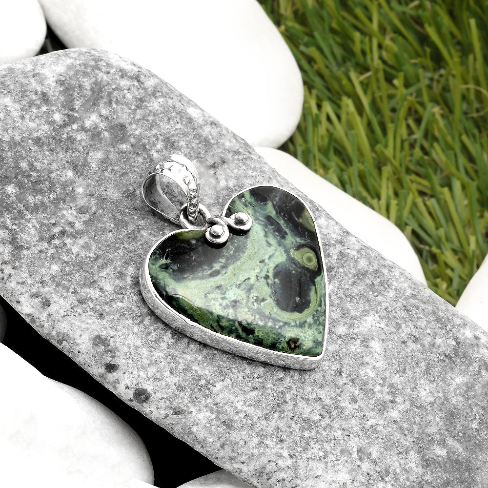 Heart Natural Star Galaxy Jasper Pendant P-1043 SDP108845
