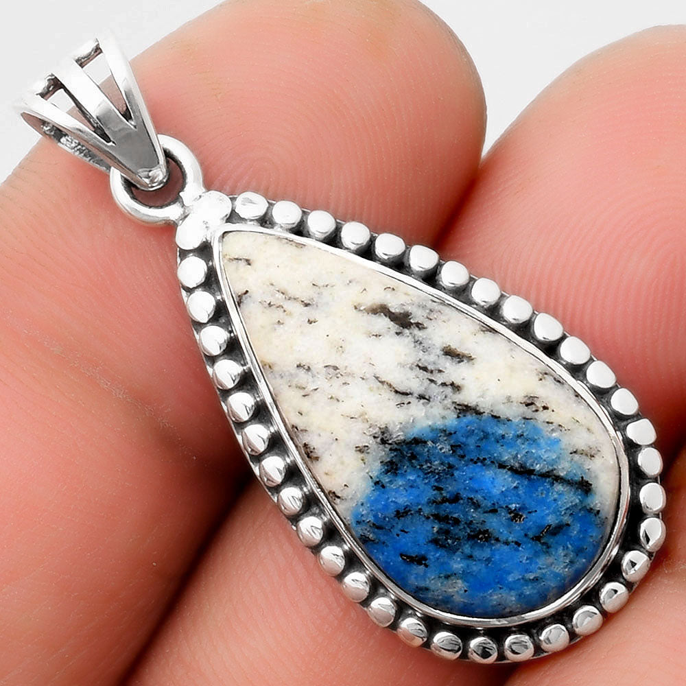 Natural K2 Blue - Azurite In Quartz Pendant P-1052 SDP108883