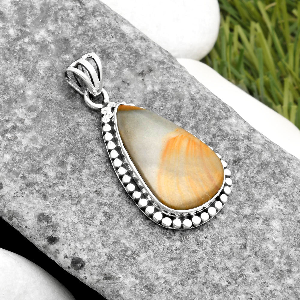 Natural Polygram Jasper Pendant P-1052 SDP108911