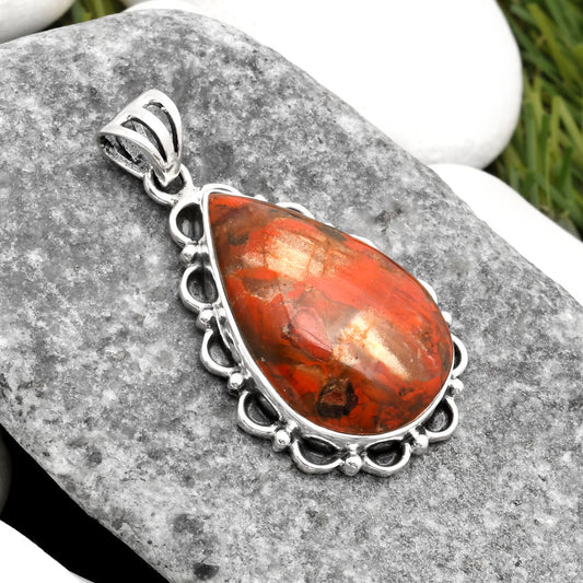 Natural Red Brecciated Jasper Pendant P-1080 SDP108968