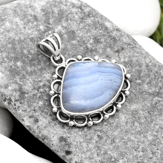 Natural Blue Lace Agate South Africa Pendant P-1080 SDP108977