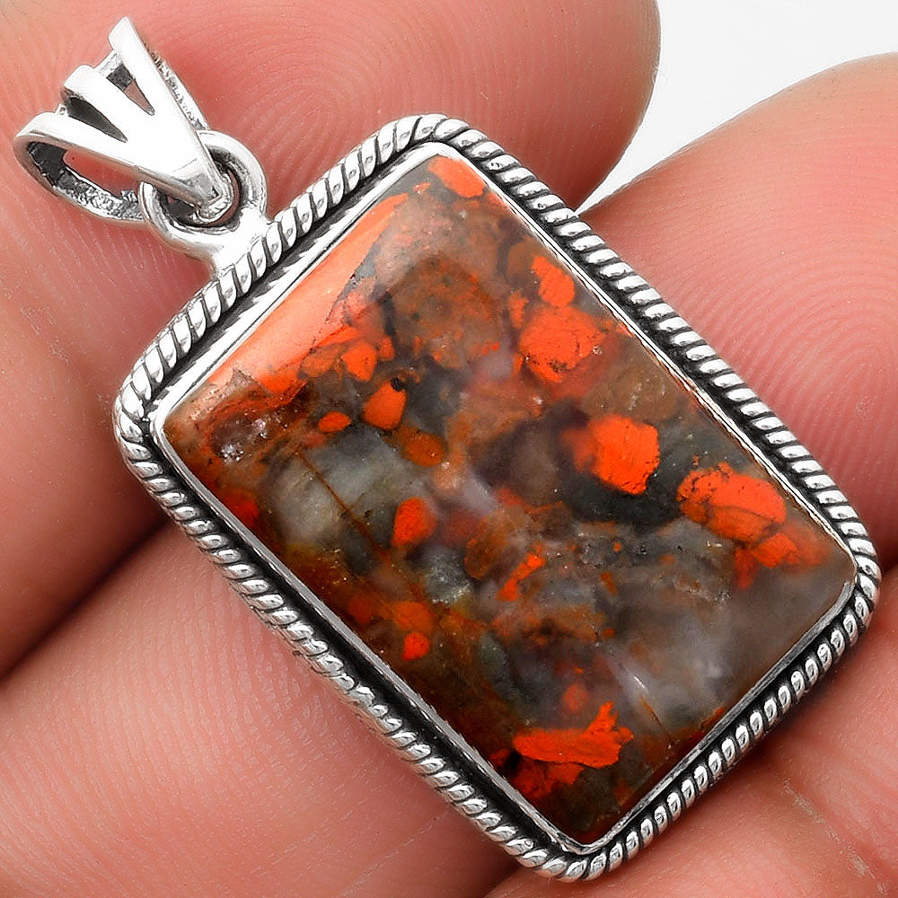 Natural Red Brecciated Jasper Pendant P-1056 SDP109085