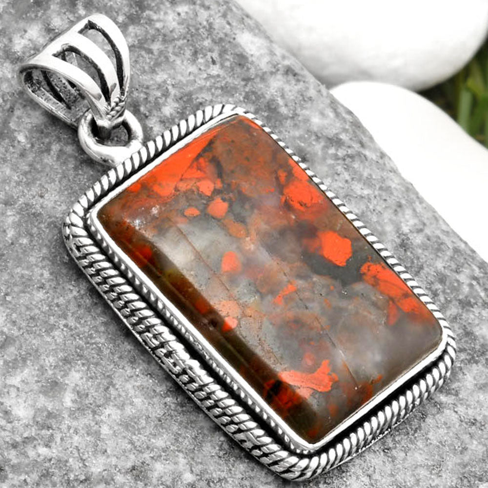 Natural Red Brecciated Jasper Pendant P-1056 SDP109085