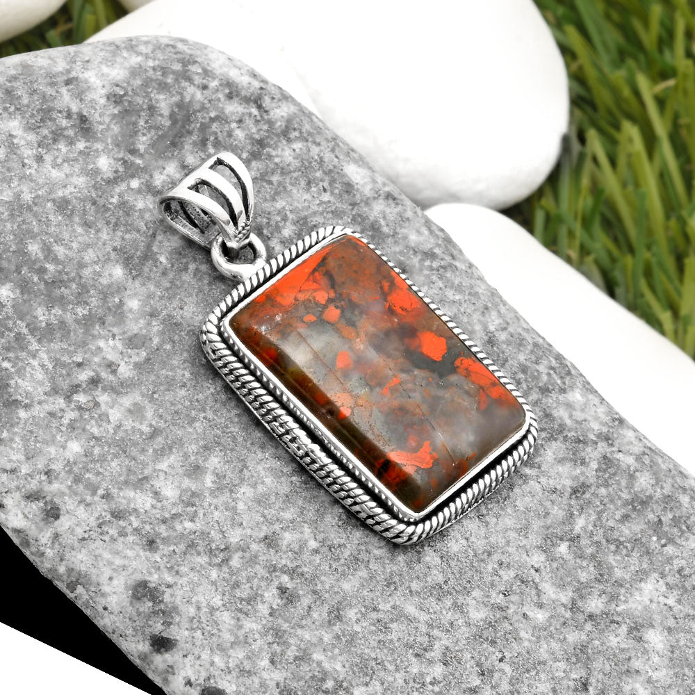 Natural Red Brecciated Jasper Pendant P-1056 SDP109085