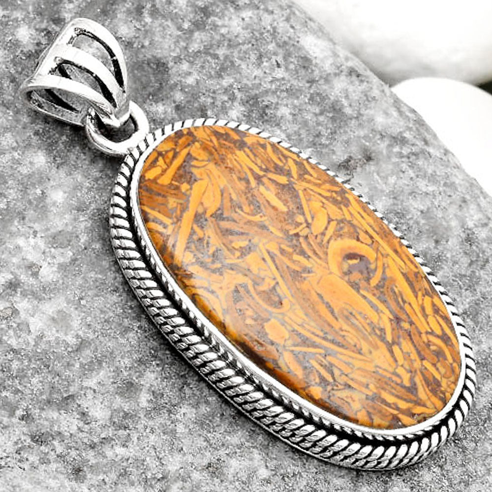 Natural Coquina Fossil Jasper - India Pendant P-1056 SDP109096