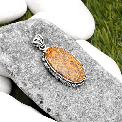 Natural Coquina Fossil Jasper - India Pendant P-1056 SDP109096