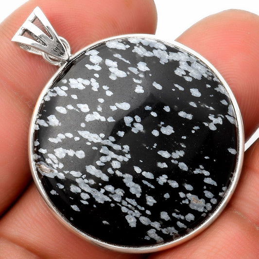 Natural Snow Flake Obsidian Pendant P-1001 SDP109229