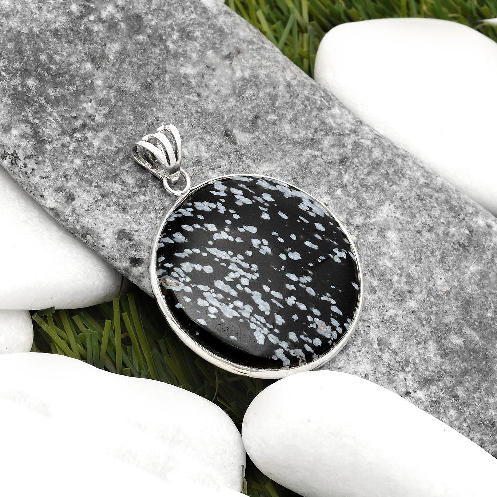 Natural Snow Flake Obsidian Pendant P-1001 SDP109229