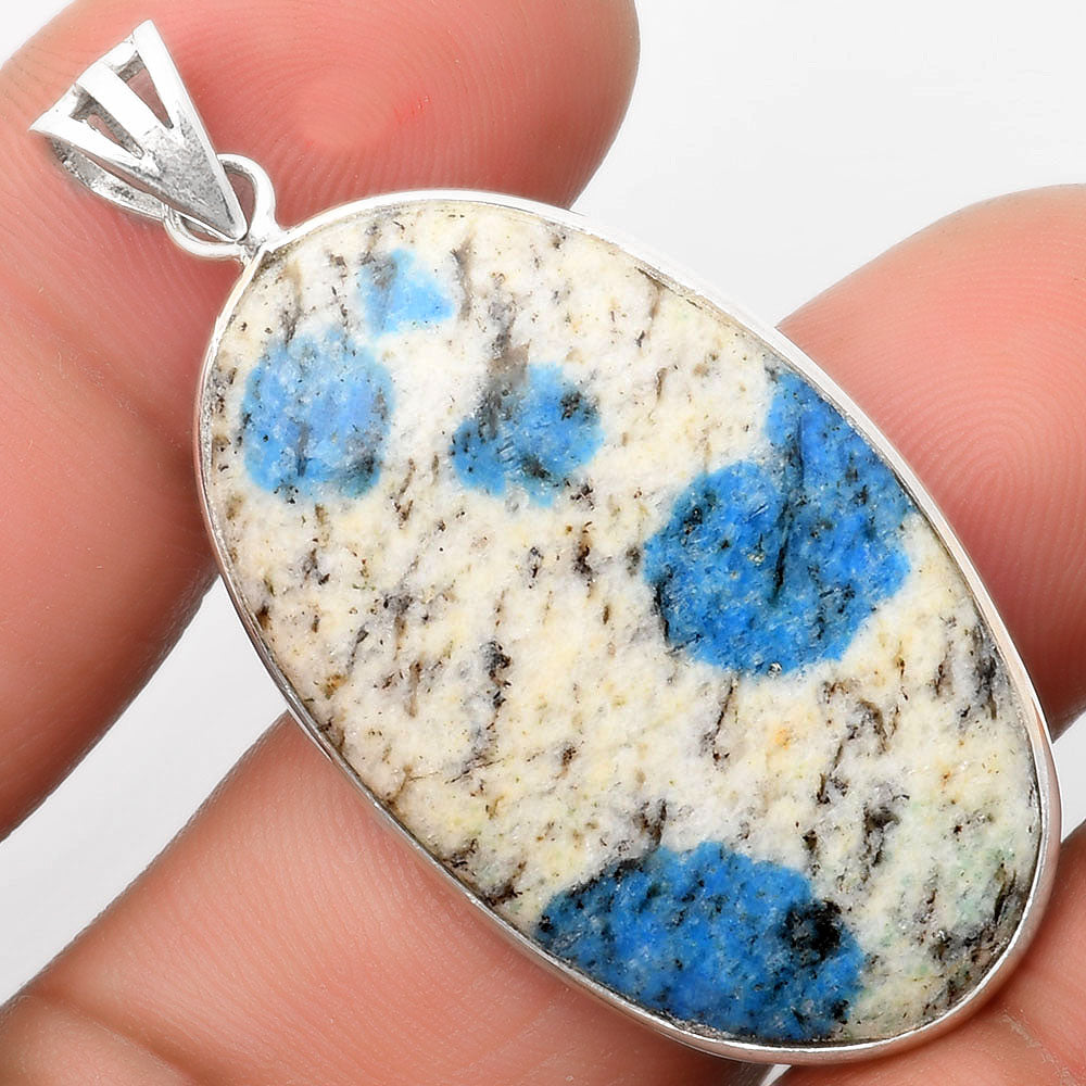 Natural K2 Blue - Azurite In Quartz Pendant P-1001 SDP109285