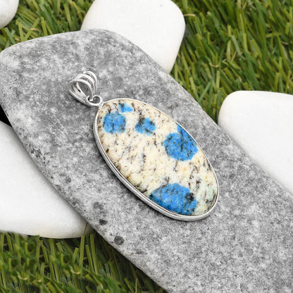 Natural K2 Blue - Azurite In Quartz Pendant P-1001 SDP109285