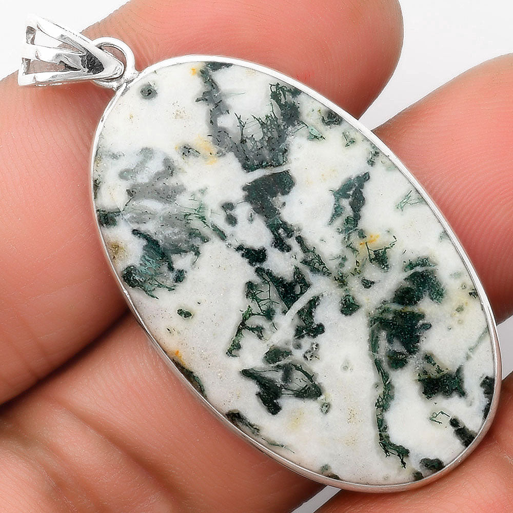 Natural Tree Weed Moss Agate - India Pendant P-1001 SDP109288
