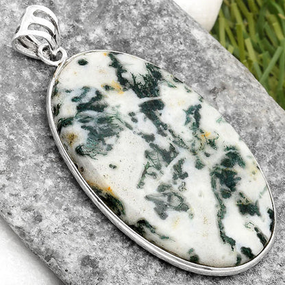Natural Tree Weed Moss Agate - India Pendant P-1001 SDP109288