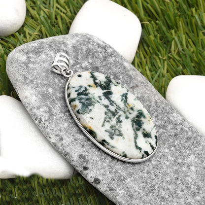 Natural Tree Weed Moss Agate - India Pendant P-1001 SDP109288