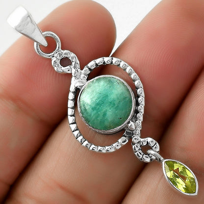 Natural Paraiba Amazonite & Peridot Pendant P-1115 SDP109488