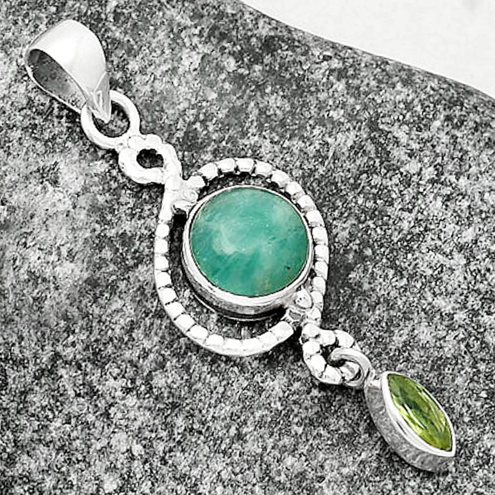 Natural Paraiba Amazonite & Peridot Pendant P-1115 SDP109488
