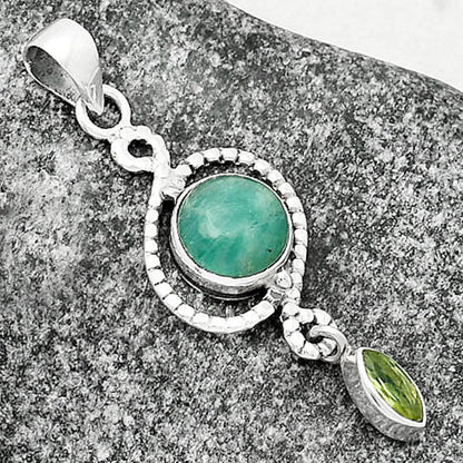 Natural Paraiba Amazonite & Peridot Pendant P-1115 SDP109488
