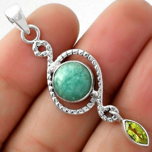 Natural Paraiba Amazonite & Peridot Pendant P-1115 SDP109503