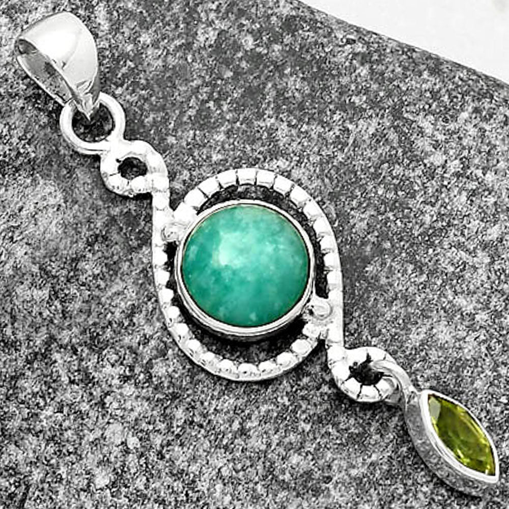 Natural Paraiba Amazonite & Peridot Pendant P-1115 SDP109503