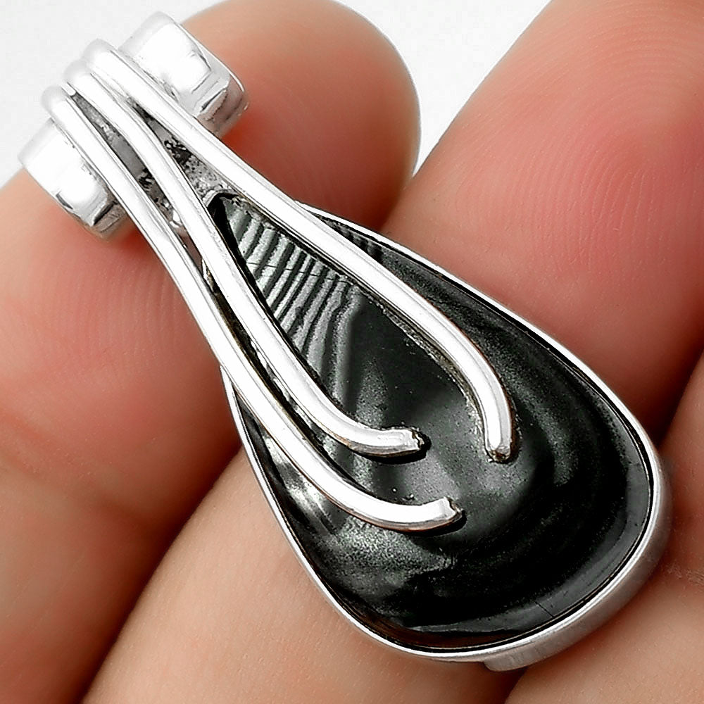 Crown Of Silver Psilomelane - Black Malachite Pendant P-1675 SDP109584