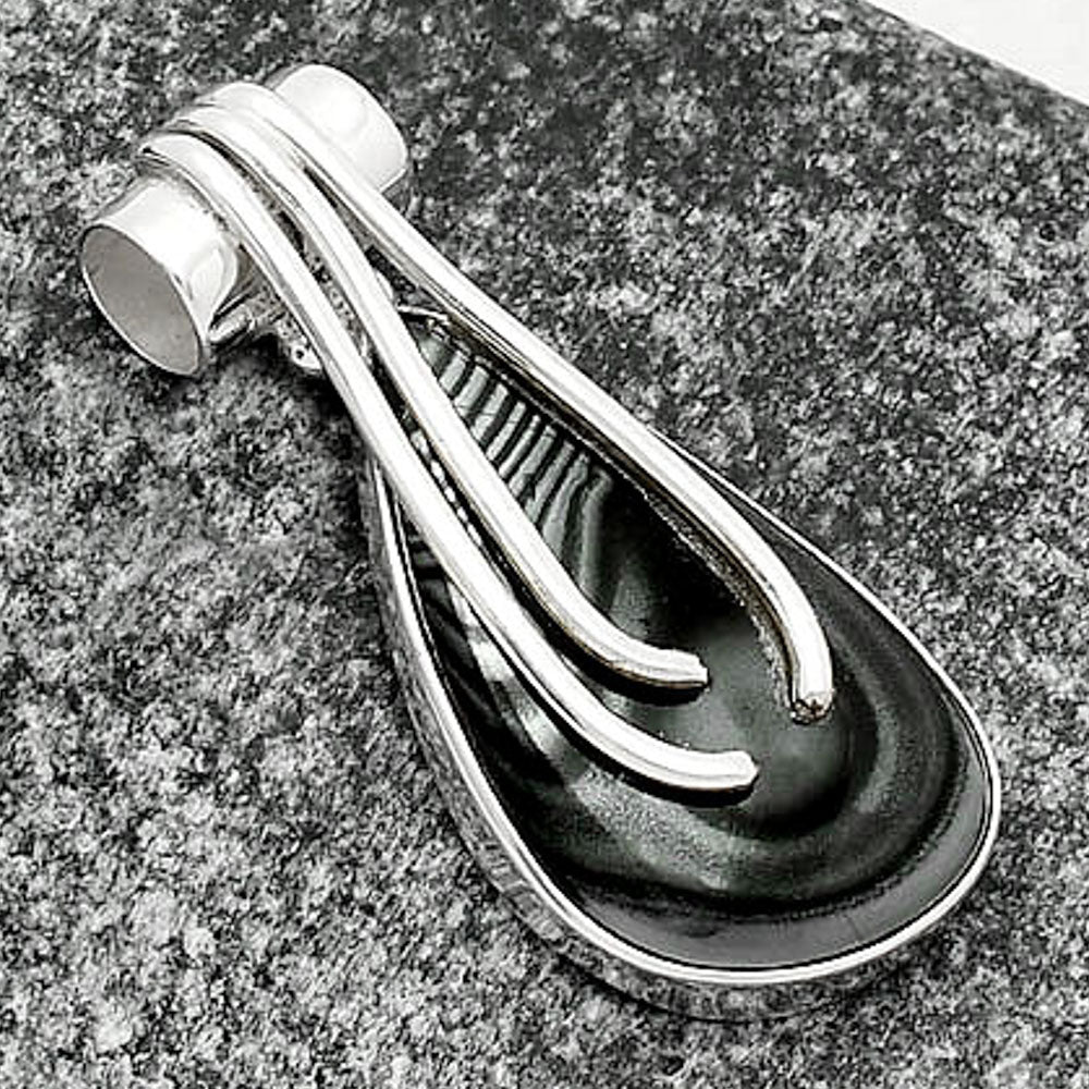 Crown Of Silver Psilomelane - Black Malachite Pendant P-1675 SDP109584