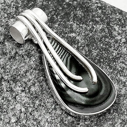 Crown Of Silver Psilomelane - Black Malachite Pendant P-1675 SDP109584