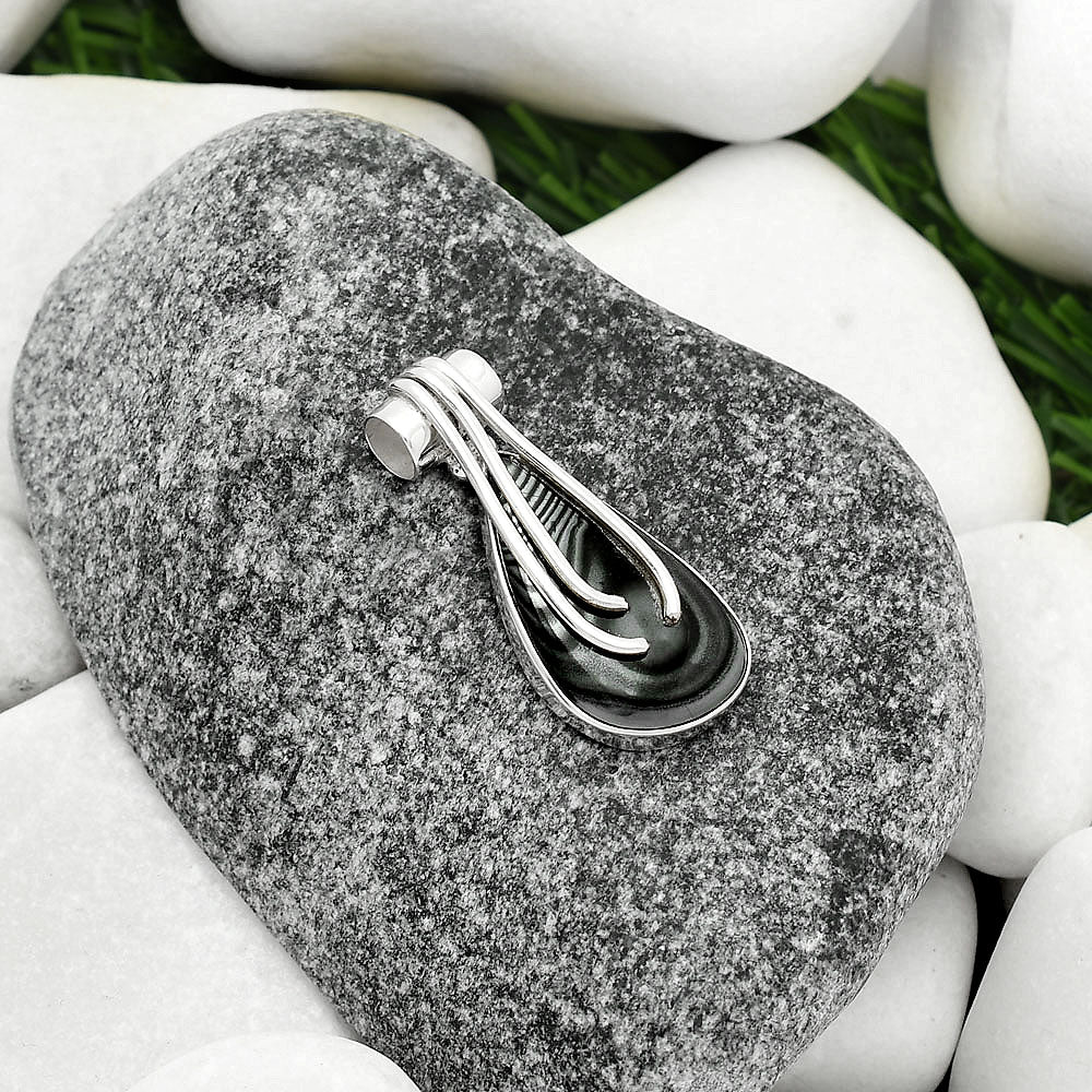 Crown Of Silver Psilomelane - Black Malachite Pendant P-1675 SDP109584