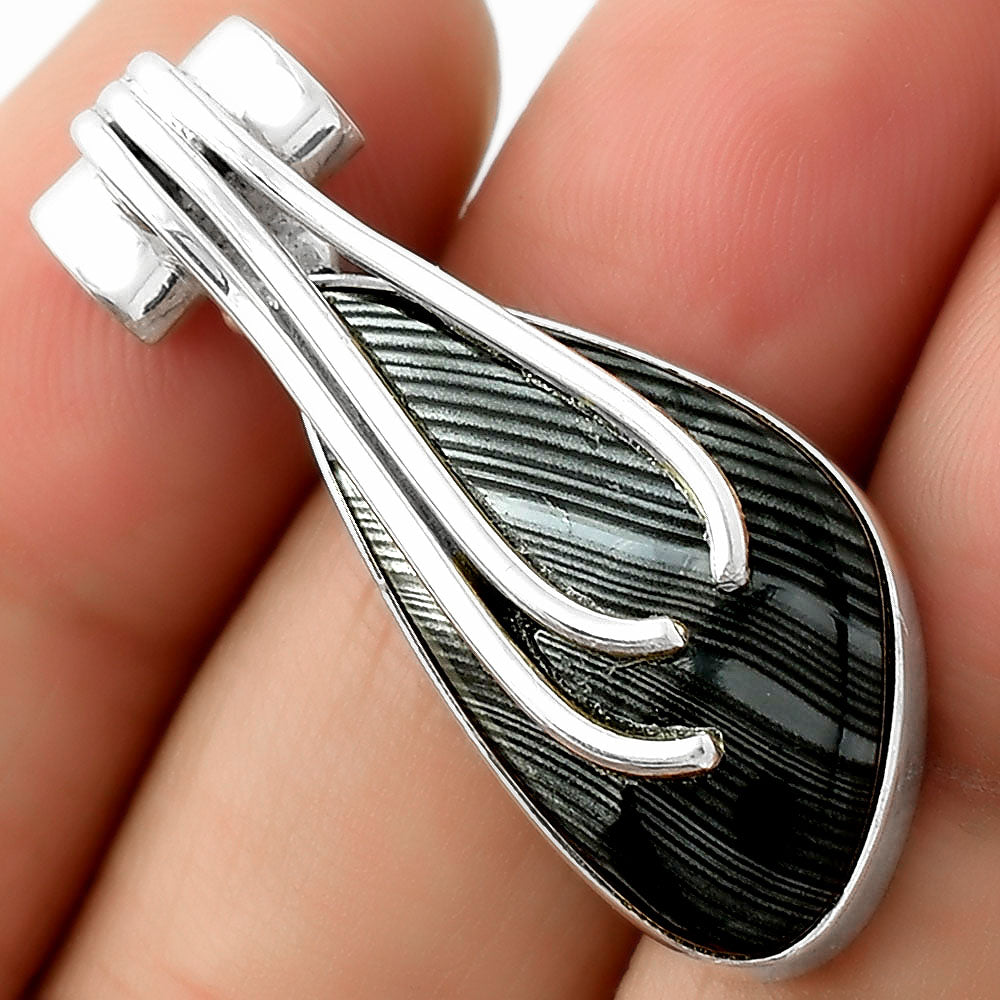 Crown Of Silver Psilomelane - Black Malachite Pendant P-1675 SDP109585