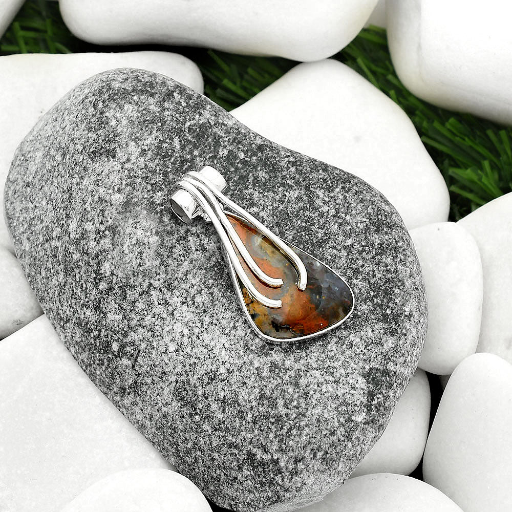 Natural Texas Moss Agate Pendant P-1675 SDP109590